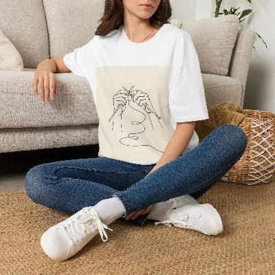 Knitting Hands — White view
