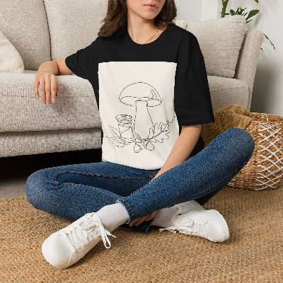 Mushroom & Spool — Black view
